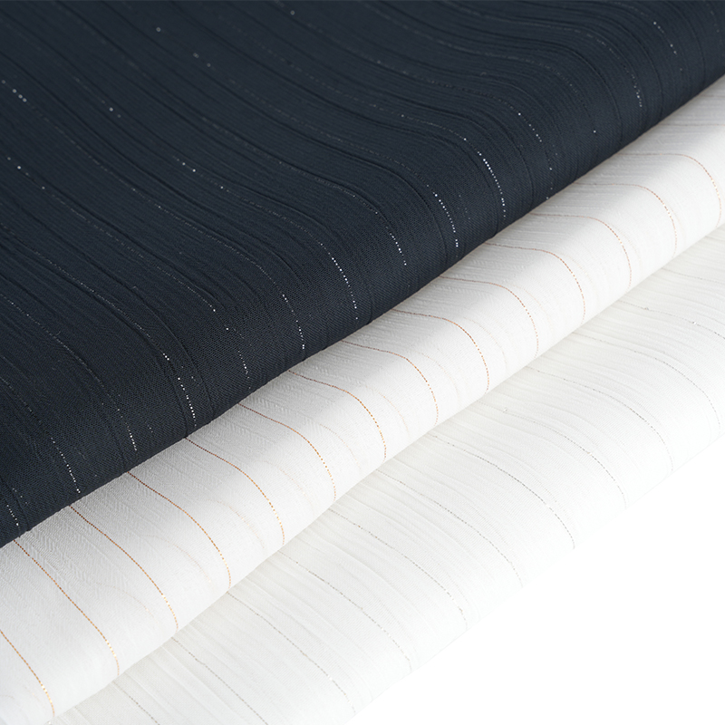 Krepa z szyfonu ze srebrnego jedwabiu 75D