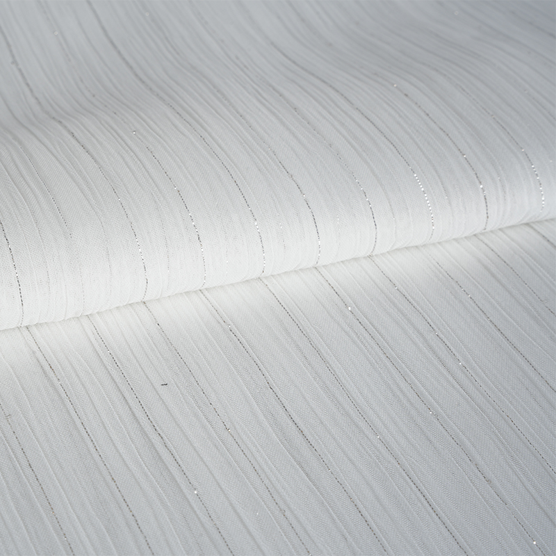 Krepa z szyfonu ze srebrnego jedwabiu 75D