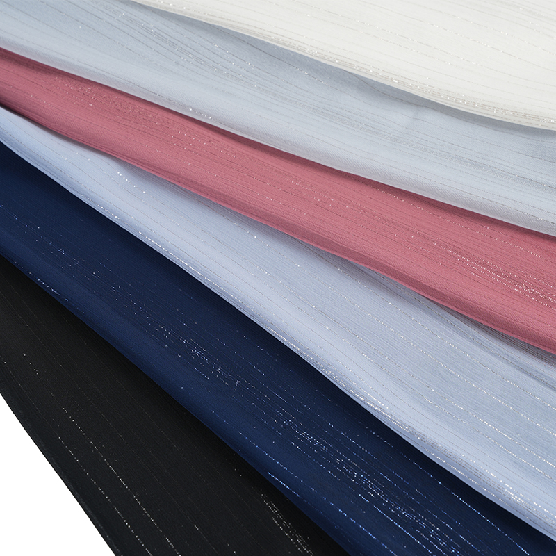 Nieregularna srebrna krepa z szyfonu jedwabnego 75D