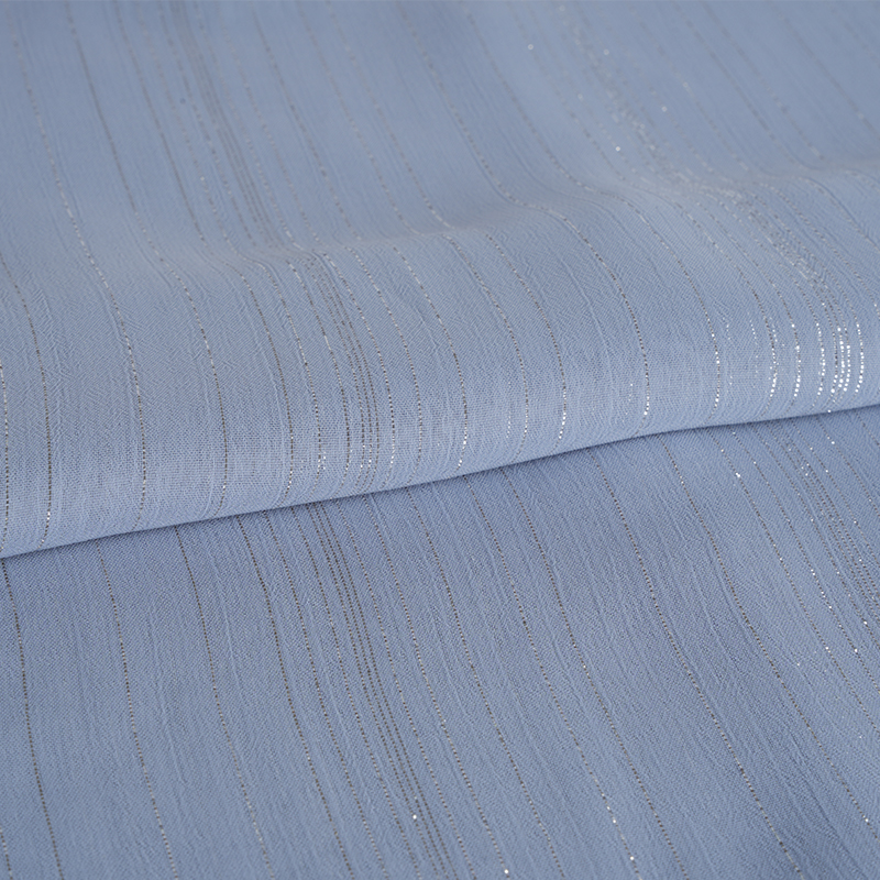 Nieregularna srebrna krepa z szyfonu jedwabnego 75D