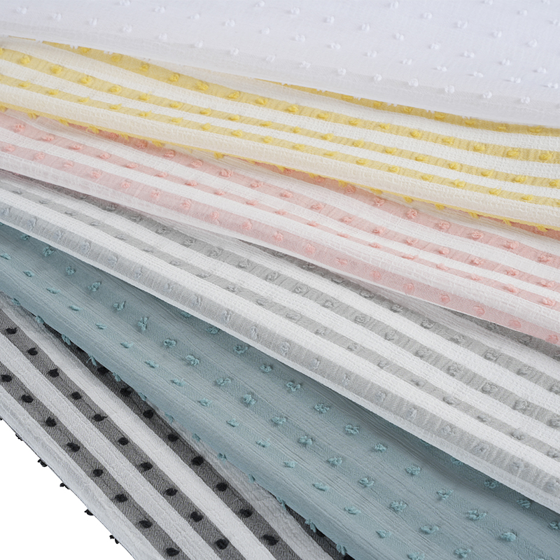 Tkanina kationowa z krepy nano 75D z nadrukiem w paski