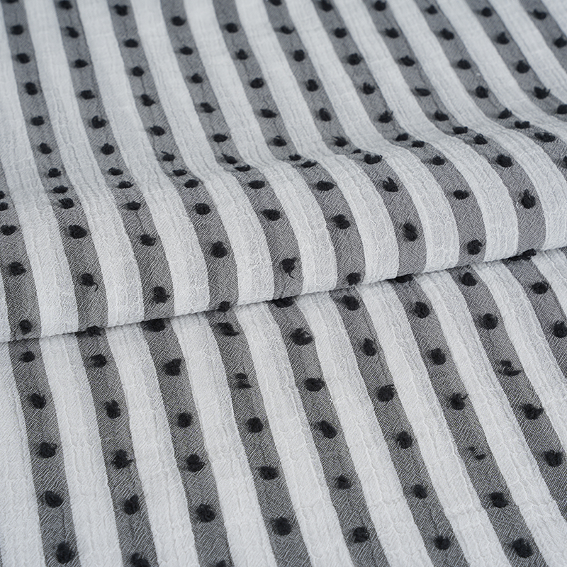 Tkanina kationowa z krepy nano 75D z nadrukiem w paski