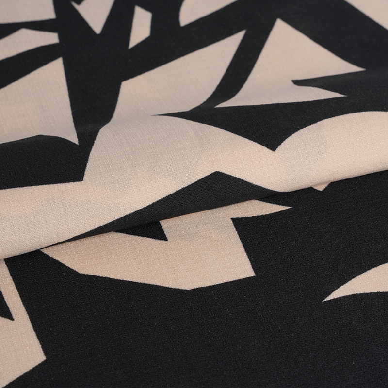 5068 Tkanina konopna Linglong w kolorze różowo-czarnym z nadrukiem