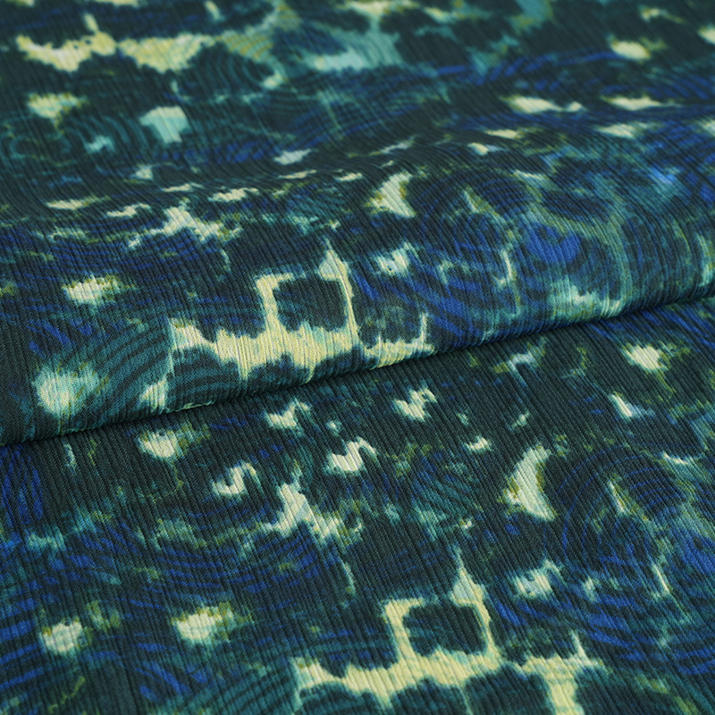 Okrągły materiał w panterkę z krepy Paracord Cr3 100d