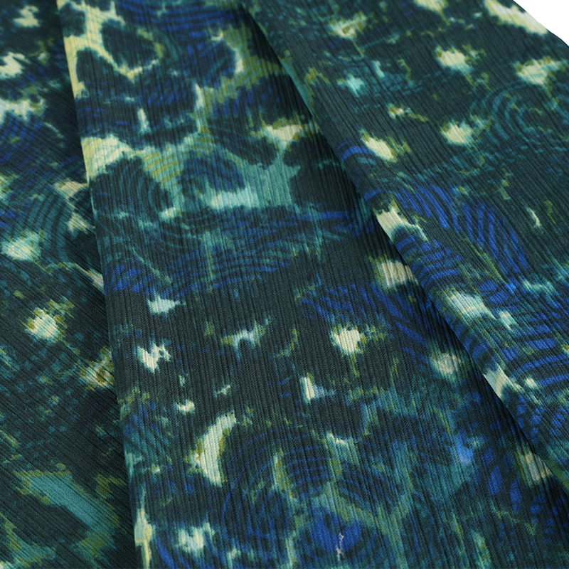 Okrągły materiał w panterkę z krepy Paracord Cr3 100d