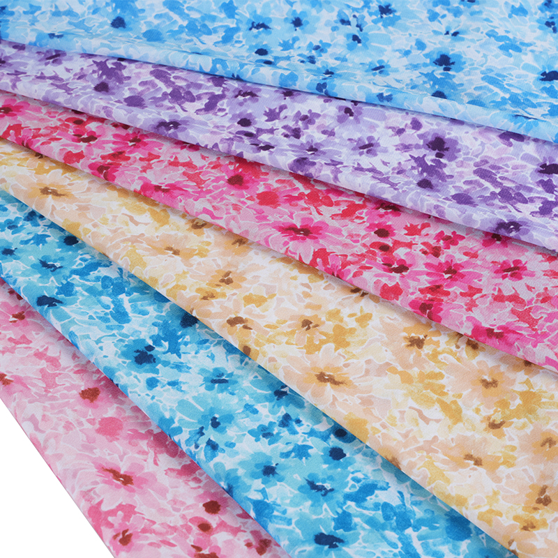 Tkanina 75D/18T w brudny, mglisty kwiatowy nadruk