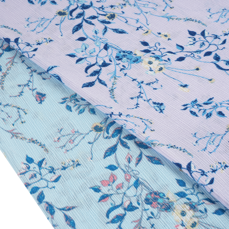 50*68 Kompozytowa tkanina ze znakiem wodnym z marszczoną korą jedwabiu i kwiatem hibiskusa