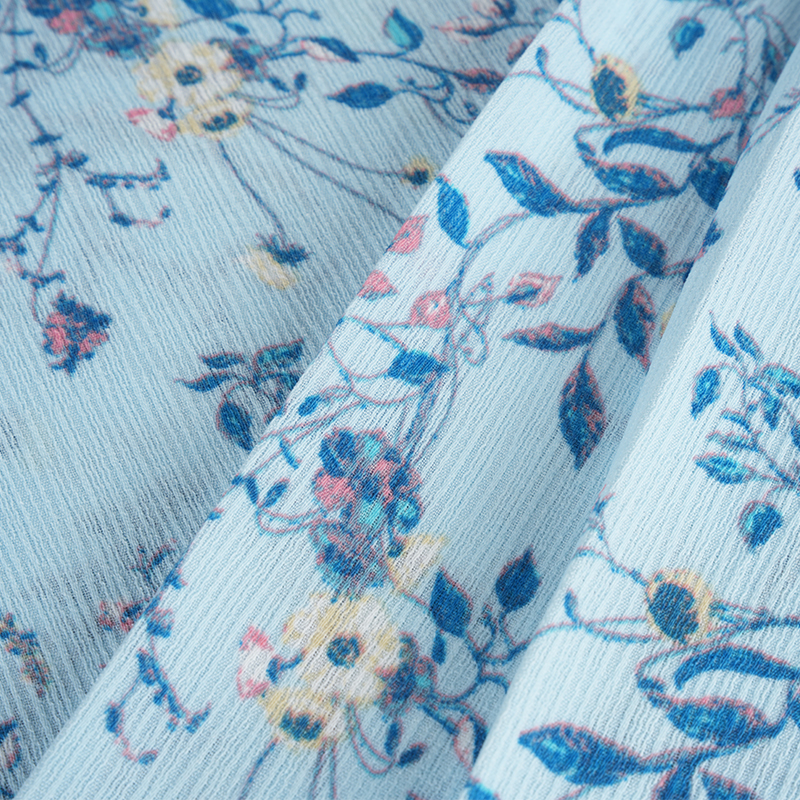 50*68 Kompozytowa tkanina ze znakiem wodnym z marszczoną korą jedwabiu i kwiatem hibiskusa