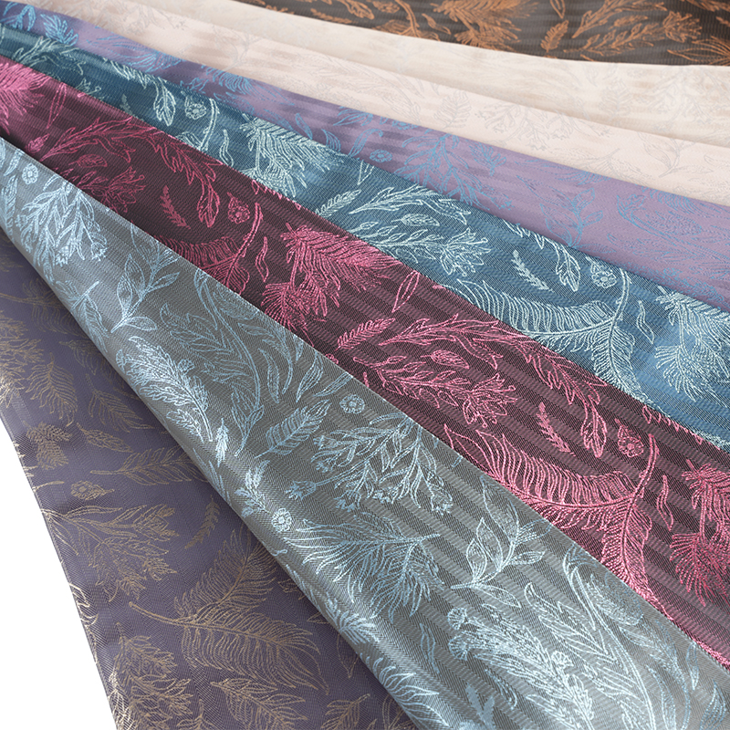 Żakard z poliestru w kolorze sekwoi