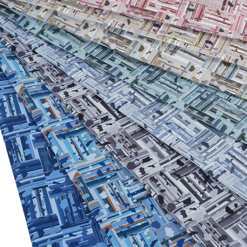 100D * 40S Chłodna jedwabna bawełniana abstrakcyjna tkanina do druku cyfrowego z blokami pozytywnymi i negatywnymi